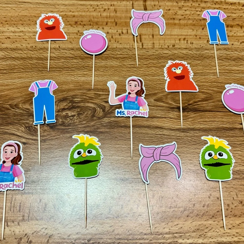 Ms Rachel themed birthday cupcake toppers